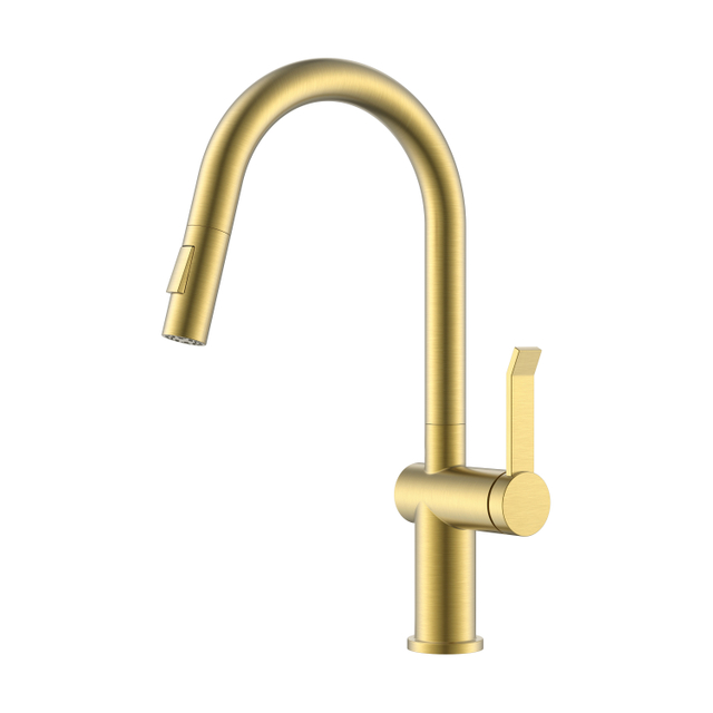 Robinet de cuisine doré Robinet de cuisine rétractable doré