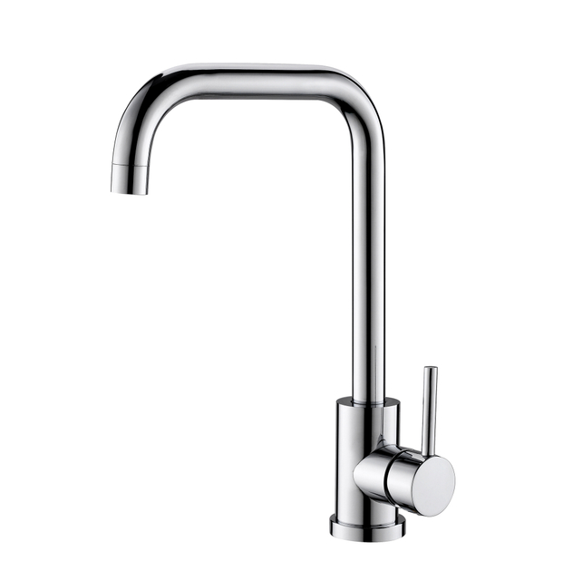 Robinet de cuisine élégant en acier inoxydable 304 couleur chrome