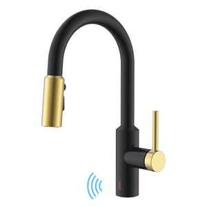 Nouveau design robinet de cuisine noir et or à tirette robinets de cuisine sans contact