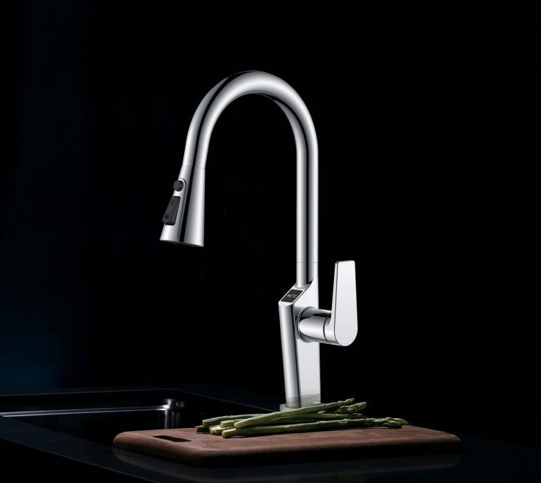 Nouveau design carré tirer vers le bas robinet de cuisine Chrome robinets de cuisine modernes