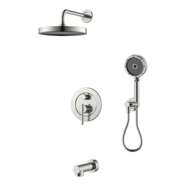 Robinet de baignoire avec douchette Robinet de douche en nickel brossé