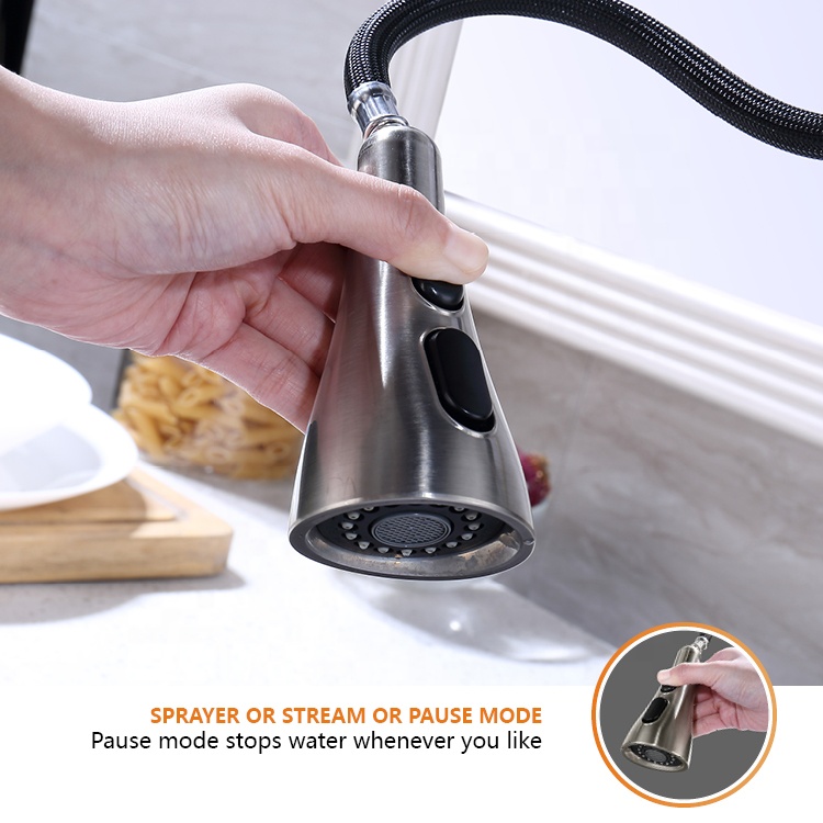 Robinet de cuisine pulvérisateur de robinet rotatif à 360 degrés CUPC robinet d'évier de cuisine à tirette