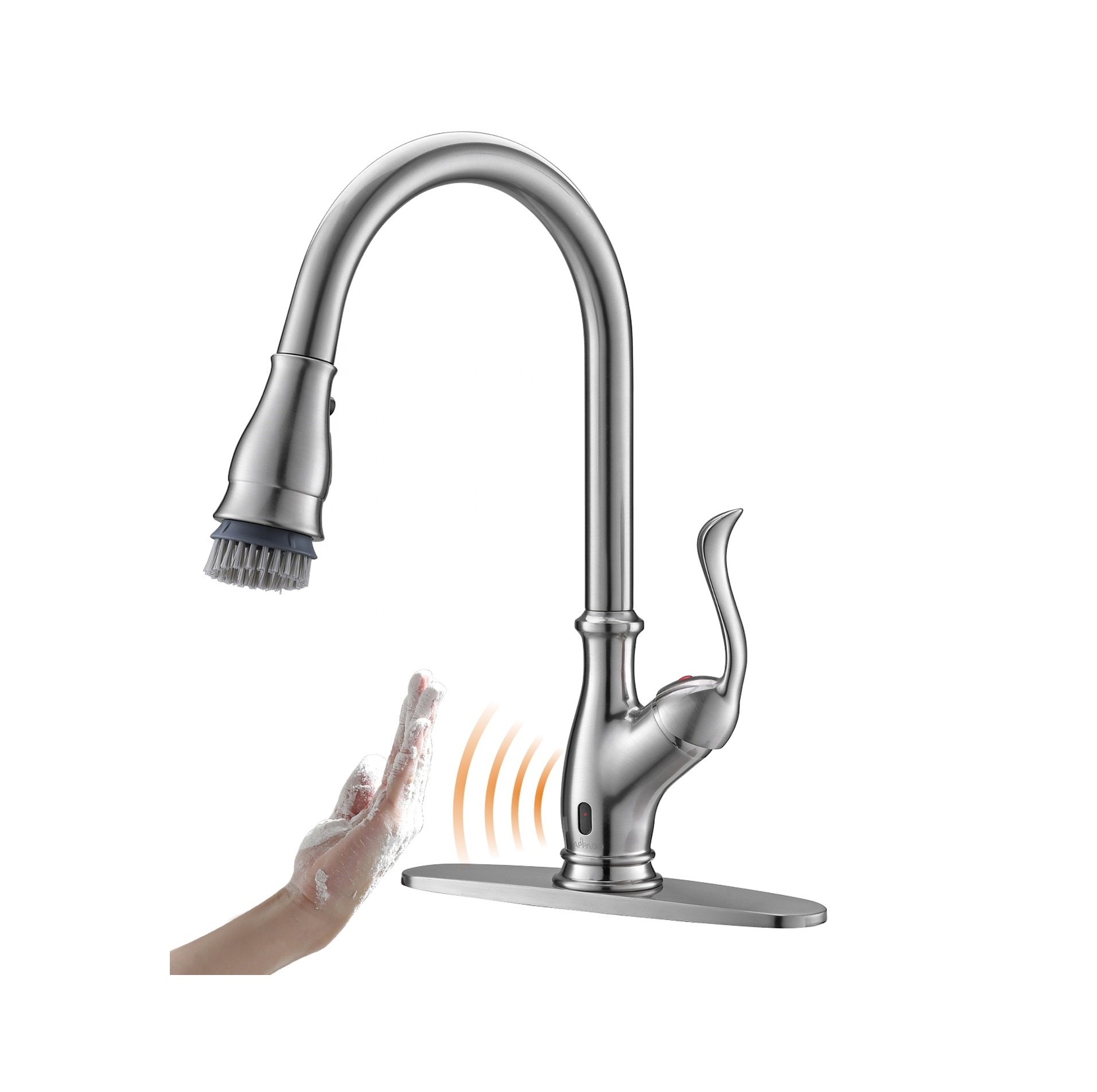 Robinet de capteur de robinet sans contact avec capteur tactile Robinet de cuisine tactile avec pulvérisateur à tirette