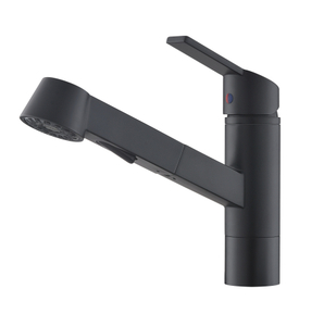 Robinet de cuisine noir avec pulvérisateur à tirette Robinets de cuisine modernes Robinet d'évier de cuisine noir