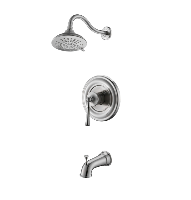 Robinet de douche dissimulé à poignée unique CUPC couleur nickel brossé
