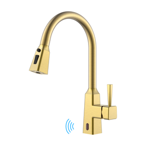 Nouveau robinet de cuisine carré en or, robinet de cuisine sans contact