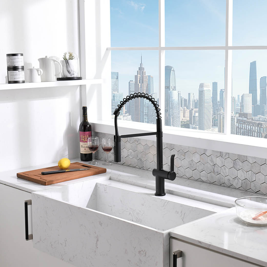 Design de mode en acier inoxydable Pull-Out Black Touch-less Pull Down Sense Robinet de cuisine