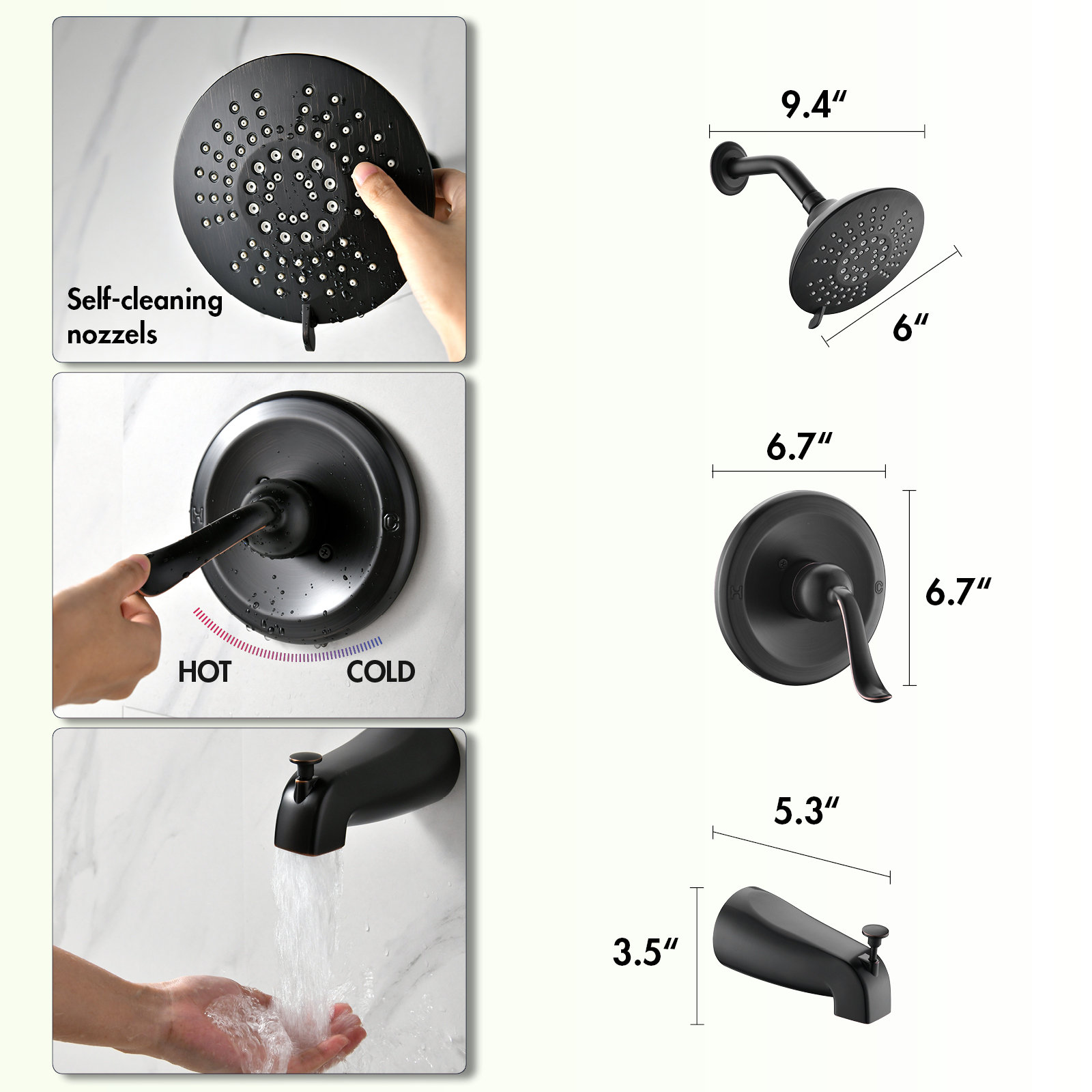 Ensemble de douche de pluie de salle de bains de salle de bains de norme élevée de fabricant fixé au mur