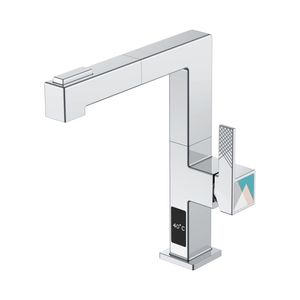 Robinet de cuisine à tirette de température Robinet de cuisine en chrome avec pulvérisateur